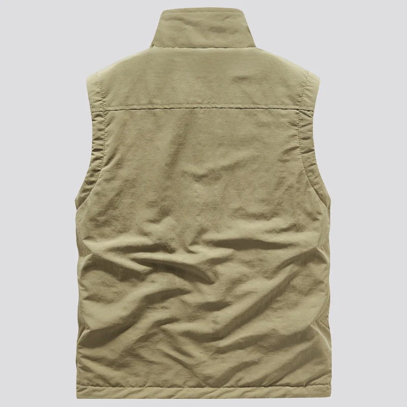 Herren gesteppte Outdoor‑Weste mit Fleece‑Innenlage, hohem Kragen und Multifunktions‑Klappentaschen Nord Taschen