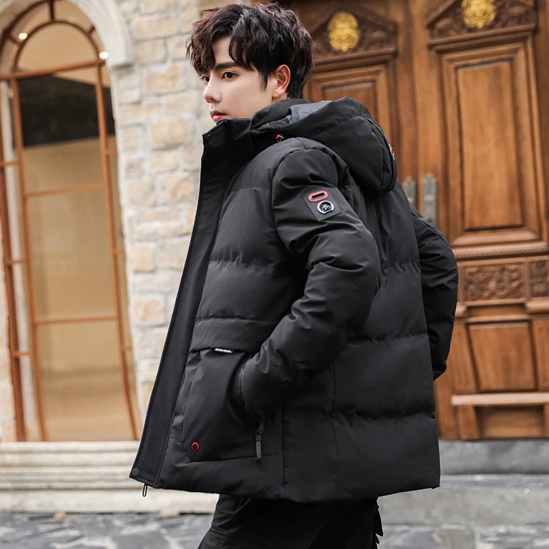 Herren gesteppte Kapuzenjacke mit Utility-Taschen und winddichter Isolierung Nord Taschen