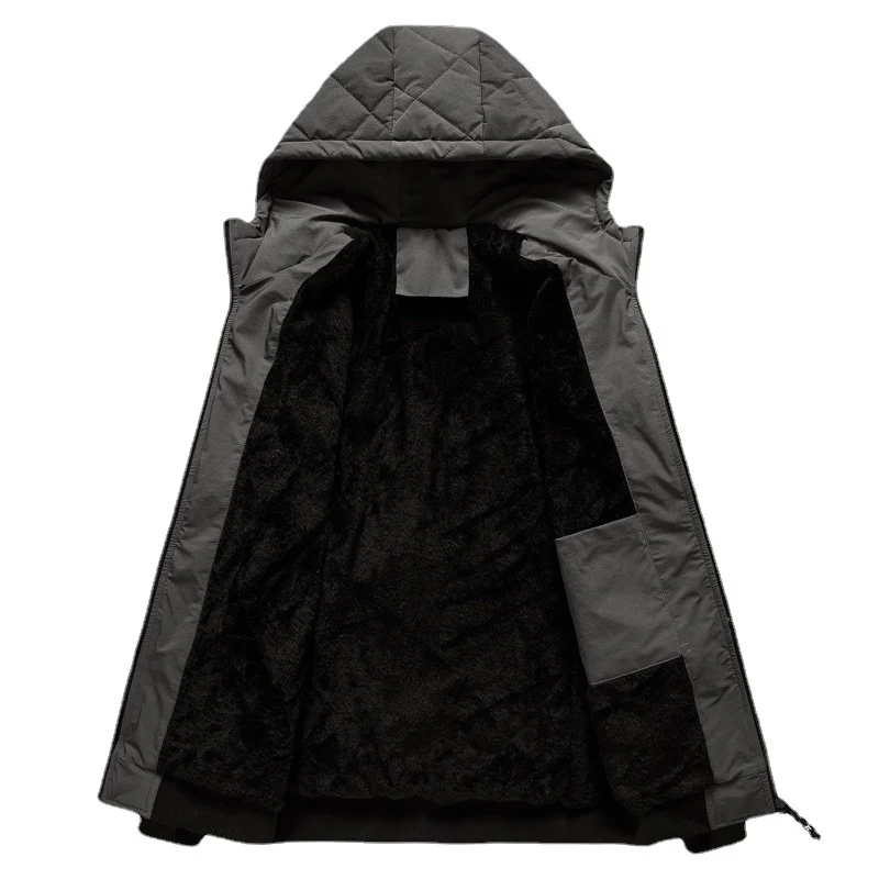 Herren gesteppte Kapuzenjacke mit leichter Thermo‑Isolierung und Rippbündchen Nord Taschen