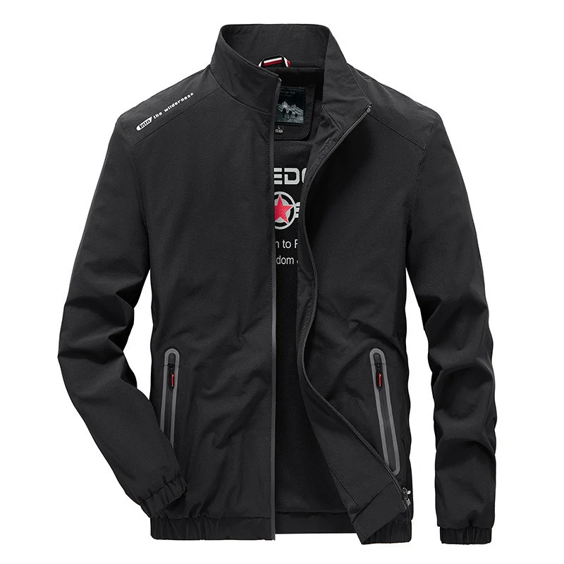 Herren leichte Softshell-Outdoorjacke mit Stehkragen wasserabweisender Oberfläche und Reißverschlusstaschen Nord Taschen