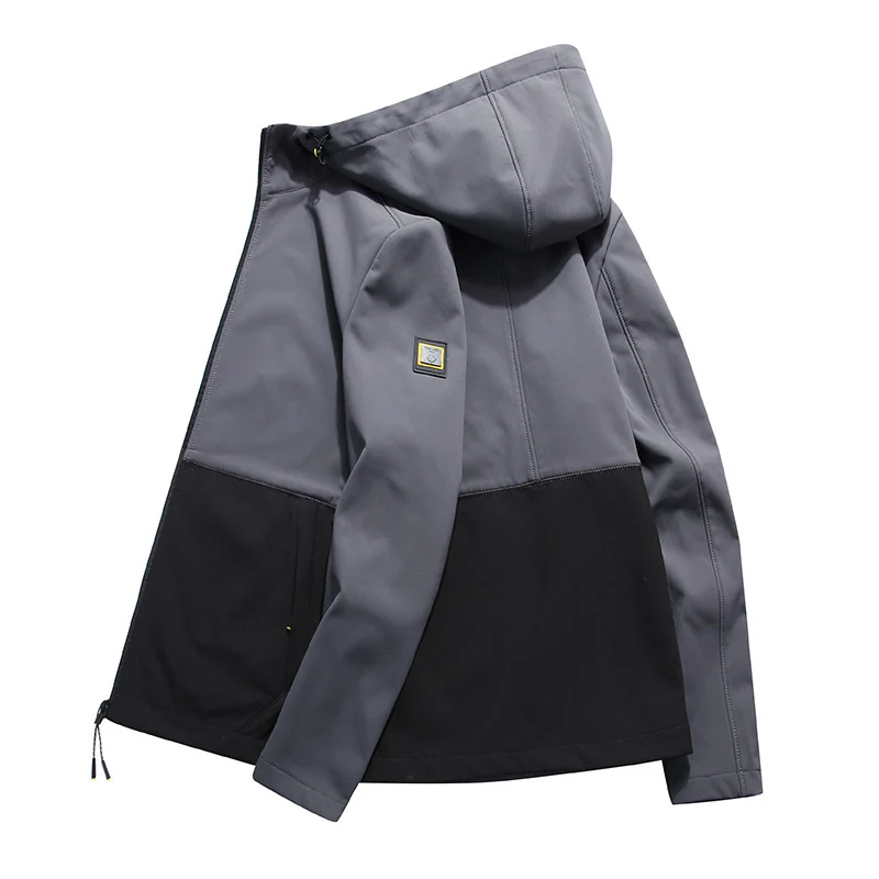 Herren leichte Softshell‑Outdoorjacke mit Kapuze, windabweisender Front und funktionalen Taschen Nord Taschen