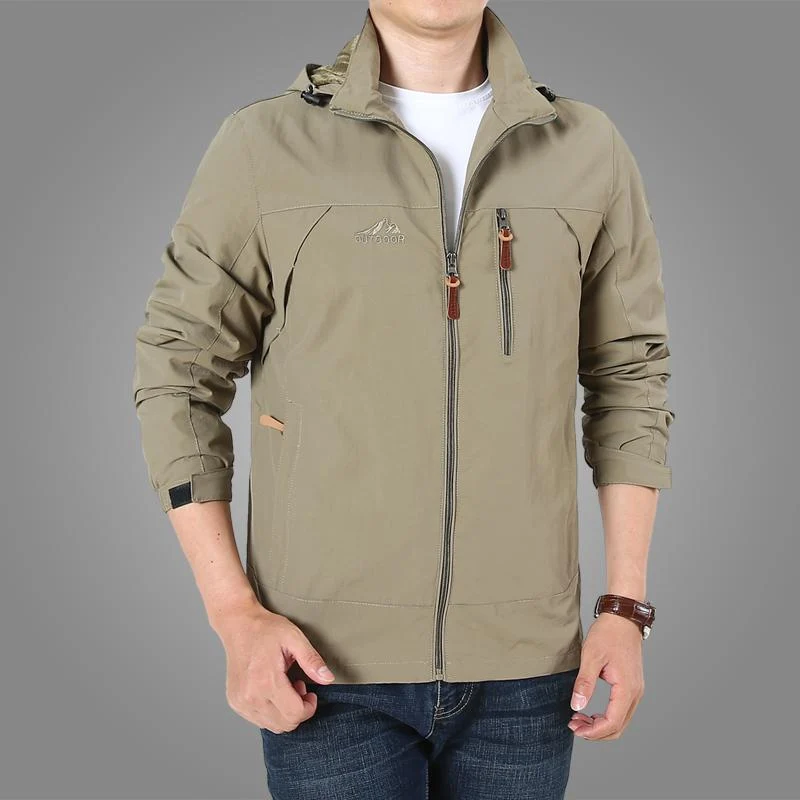 Herren Leichte Softshell-Outdoorjacke mit Kapuze, wind- und wasserabweisender Shell und Multifunktions‑Taschen Nord Taschen