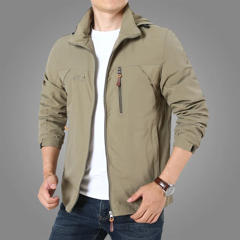 Herren Leichte Softshell-Outdoorjacke mit Kapuze, wind- und wasserabweisender Shell und Multifunktions‑Taschen Nord Taschen