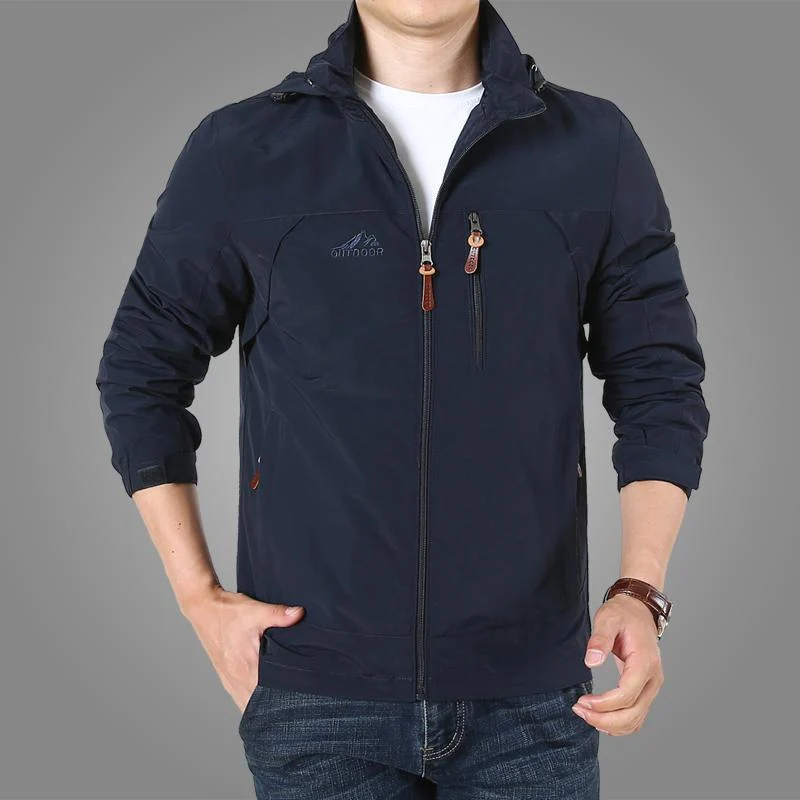 Herren Leichte Softshell-Outdoorjacke mit Kapuze, wind- und wasserabweisender Shell und Multifunktions‑Taschen Nord Taschen