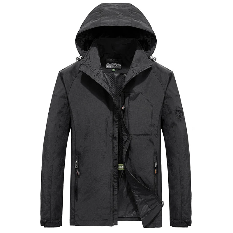 Herren Leichte Softshell-Outdoorjacke mit Kapuze, atmungsaktivem Meshfutter und Reißverschlussbrusttasche Nord Taschen