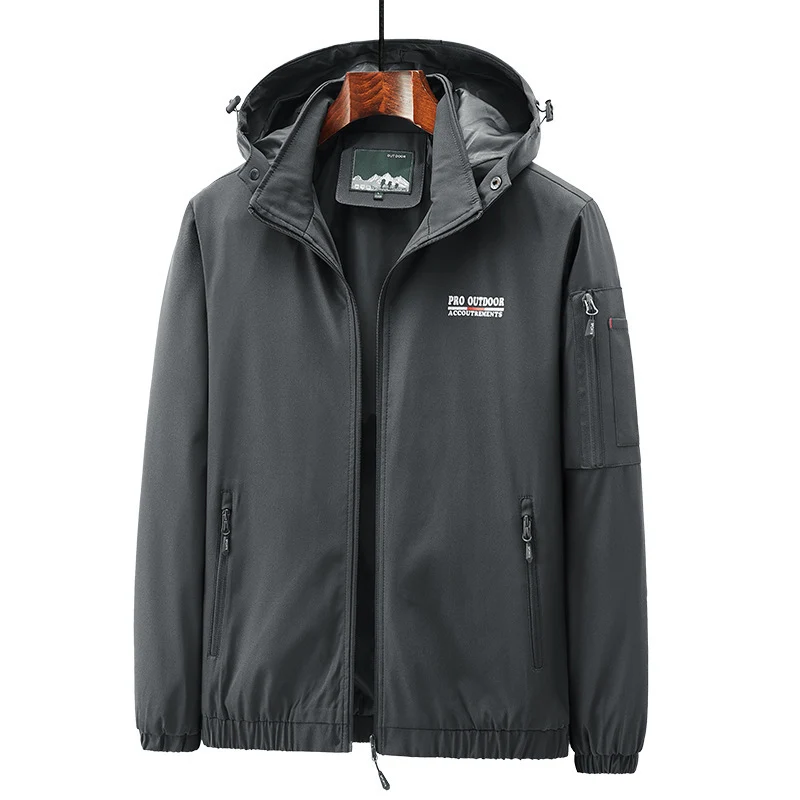 Herren Leichte Softshell-Outdoorjacke mit Kapuze, Ärmeltasche und Reißverschlusstaschen Nord Taschen