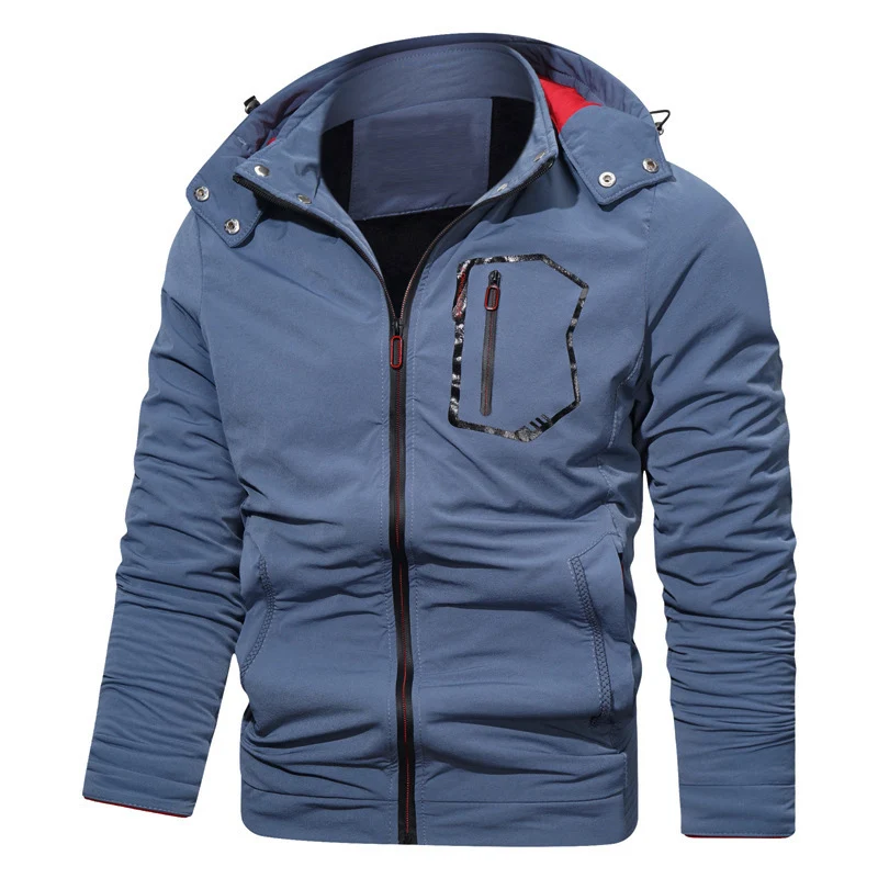 Herren leichte Softshell-Kapuzenjacke mit wasserabweisender Brusttasche und verdecktem Reißverschluss Nord Taschen