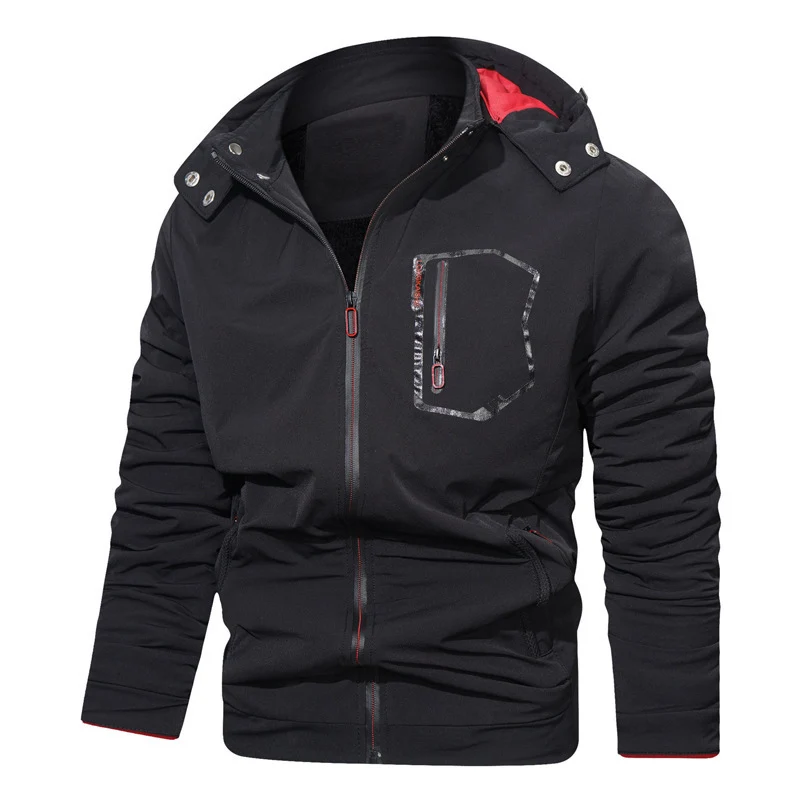 Herren leichte Softshell-Kapuzenjacke mit wasserabweisender Brusttasche und verdecktem Reißverschluss Nord Taschen