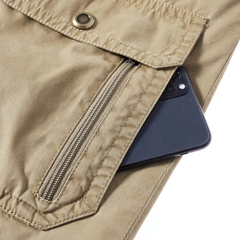 Herren Canvas-Utility-Weste mit Multitaschen und Netzinnenfutter Nord Taschen