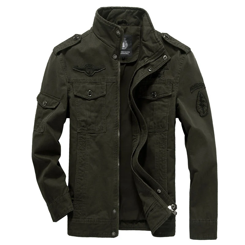 Herren Canvas-Utility-Fieldblouson mit Stehkragen, Epauletten und Multifunktions-Taschen Nord Taschen