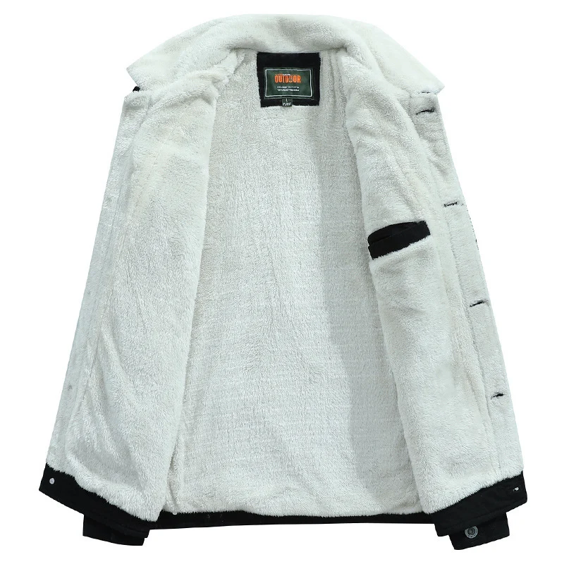 Herren Canvas-Truckerjacke mit wärmender Teddyfleece-Innenfütterung und klassischem Hemdkragen Nord Taschen