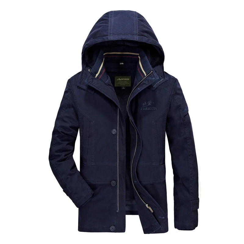 Herren Kapuzenparka mit Teddyfutter und multifunktionalen Utility‑Taschen Nord Taschen
