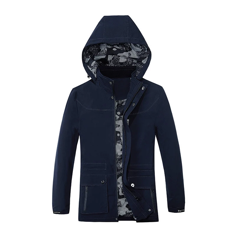 Herren Kapuzen-Parka im Canvas-Utility-Stil mit Camouflage-Innenfutter Nord Taschen