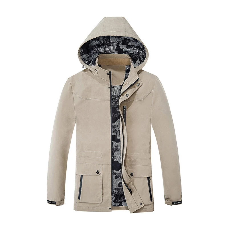 Herren Kapuzen-Parka im Canvas-Utility-Stil mit Camouflage-Innenfutter Nord Taschen