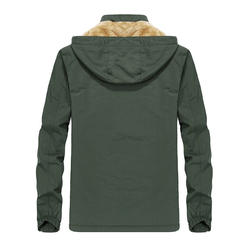Herren Kapuzen-Outdoorjacke mit Teddyfleece-Innenfutter, windabweisender Shell und Multifachtaschen Nord Taschen