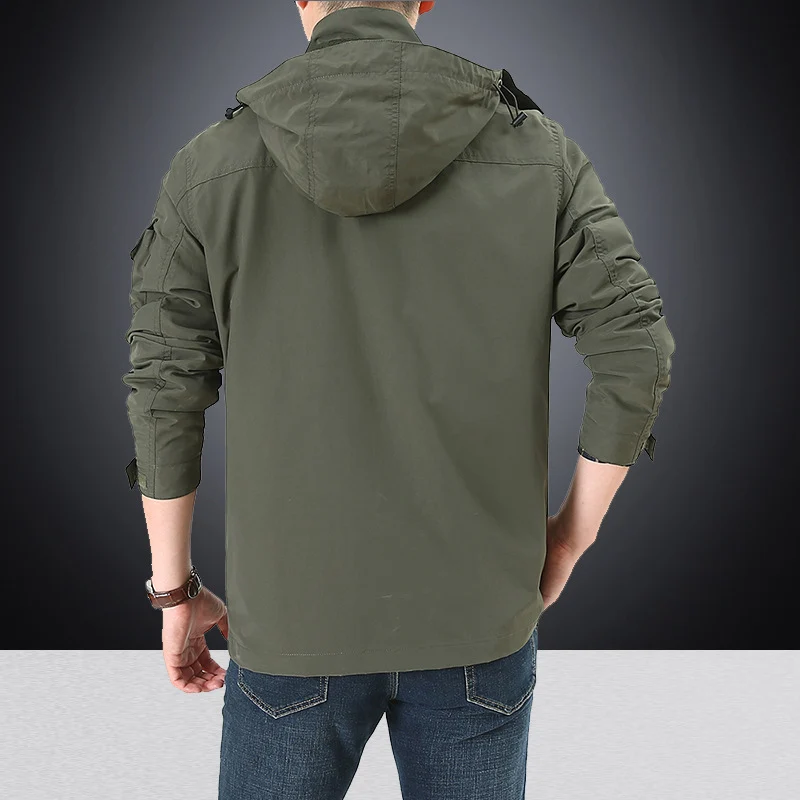 Herren Feldjacke im Utility‑Style mit Mehrfachtaschen, hohem Stehkragen und Reißverschluss Nord Taschen