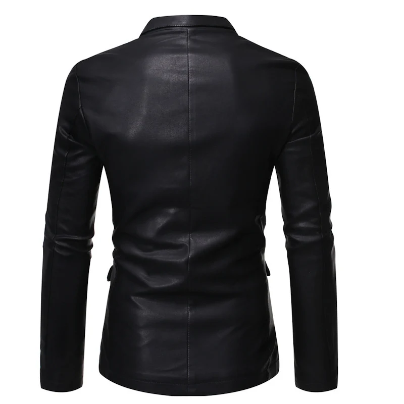 Herren Elegantes Lederblazer-Sakko im Slim-Fit mit Reverskragen Nord Taschen