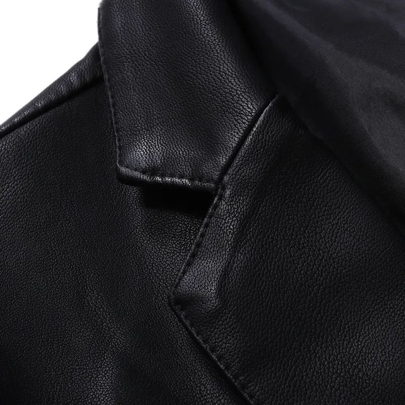 Herren Elegantes Lederblazer-Sakko im Slim-Fit mit Reverskragen Nord Taschen