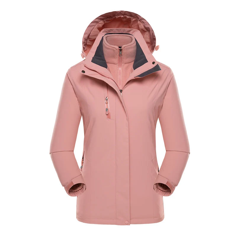 Herren dreiteilige Softshell-Winterjacke mit herausnehmbarer Fleece-Innenjacke und abnehmbarer Kapuze Nord Taschen