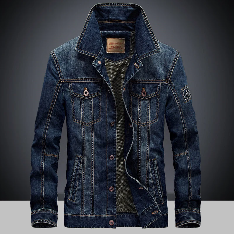 Herren Denimjacke mit Mesh-Innenfutter und hohem Stehkragen Nord Taschen