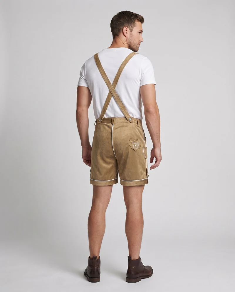 Herren traditionelle Trachtenshorts mit detaillierter Stickerei Nord Taschen