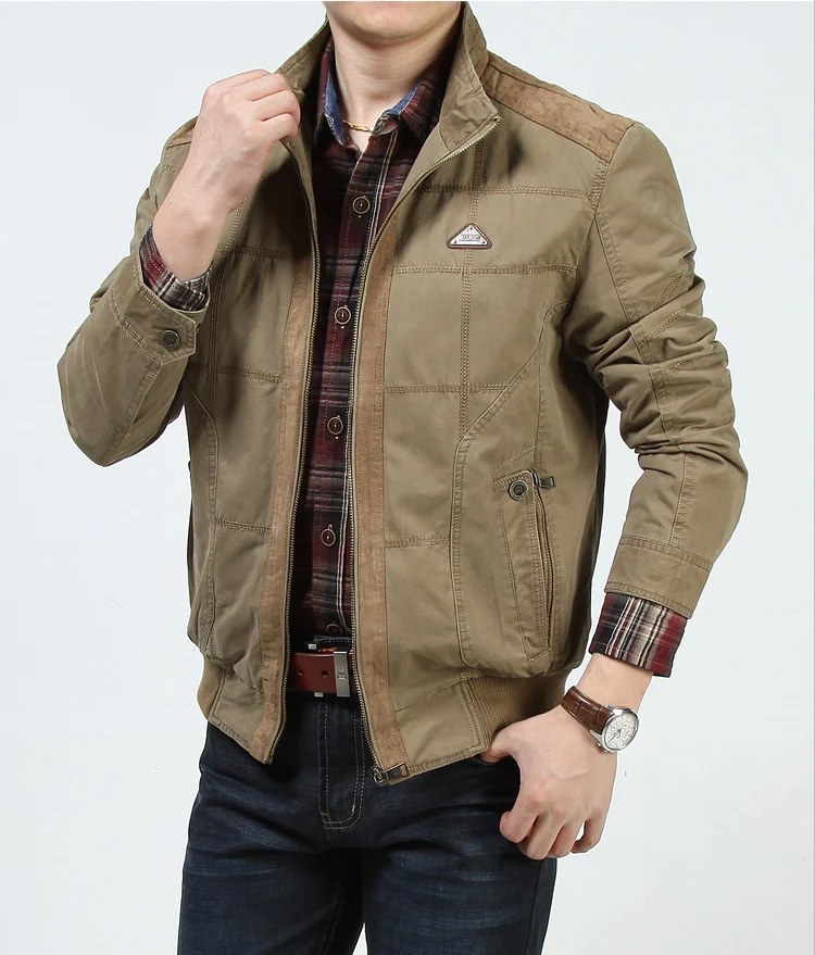 Herren gesteppte Bomber-Feldjacke mit Stehkragen und Rippbündchen Nord Taschen