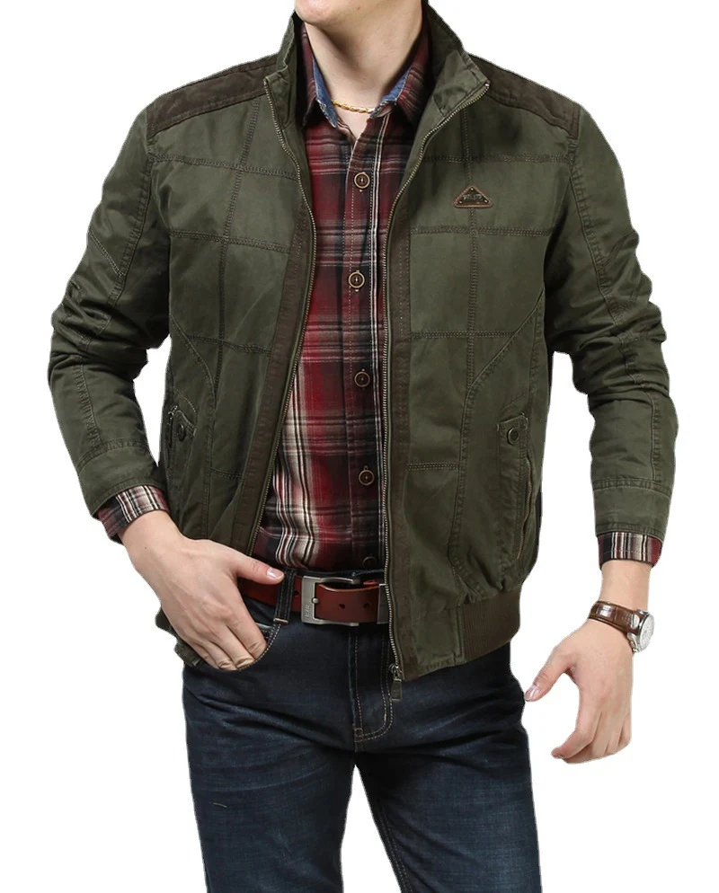 Herren gesteppte Bomber-Feldjacke mit Stehkragen und Rippbündchen Nord Taschen