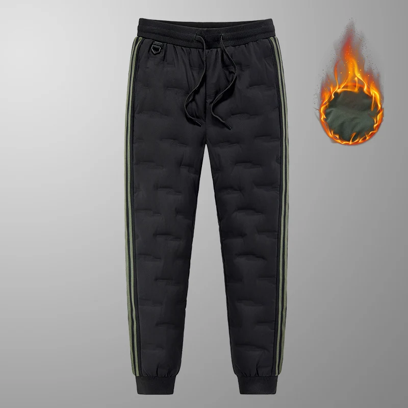 Herren Gepolsterte Stepp-Jogginghose mit Thermo-Isolierung und Kontraststreifen Nord Taschen