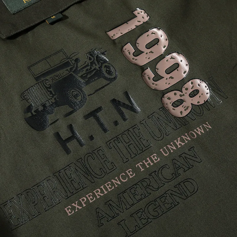 Herren Canvas-Pilotenblouson im Field-Style mit hohem Kragen, Patch-Applikationen und Mehrzwecktaschen Nord Taschen