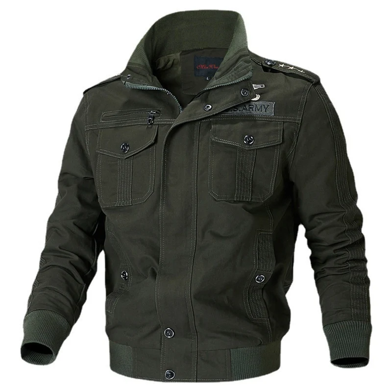 Herren Canvas-Pilotblouson mit Schulterpaspeln, Reißverschlussleiste und Utility-Pattentaschen Nord Taschen
