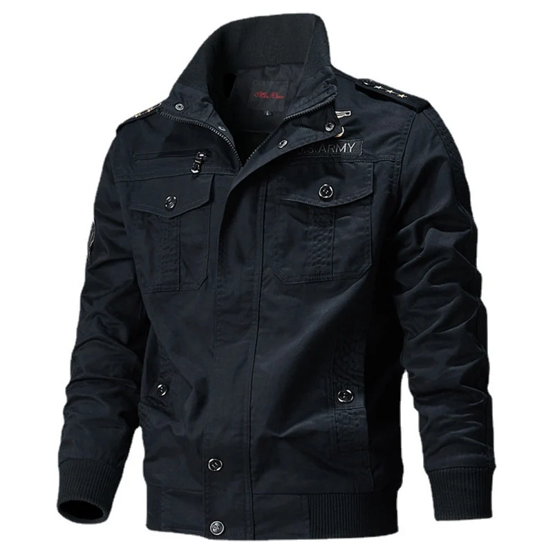 Herren Canvas-Pilotblouson mit Schulterpaspeln, Reißverschlussleiste und Utility-Pattentaschen Nord Taschen