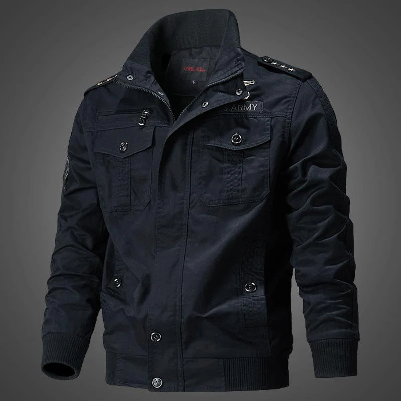 Herren Canvas-Pilotblouson mit Schulterpaspeln, Reißverschlussleiste und Utility-Pattentaschen Nord Taschen