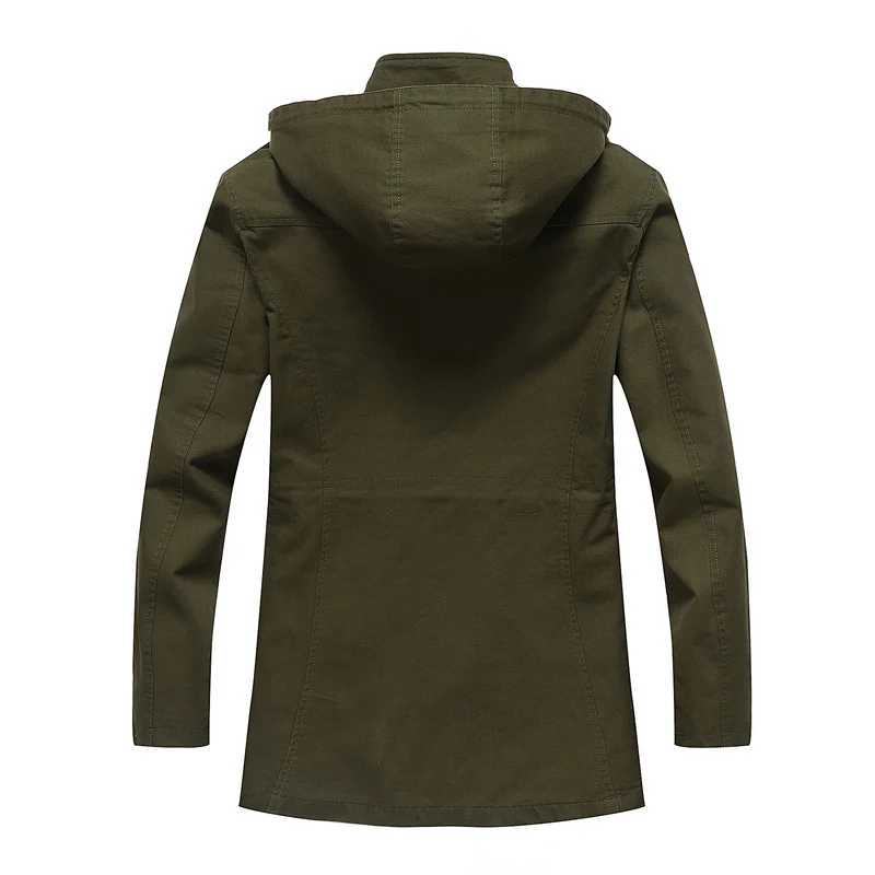 Herren Canvas-Parka mit Kapuze, kariert gefüttertem Innenfutter und Utility-Taschen Nord Taschen