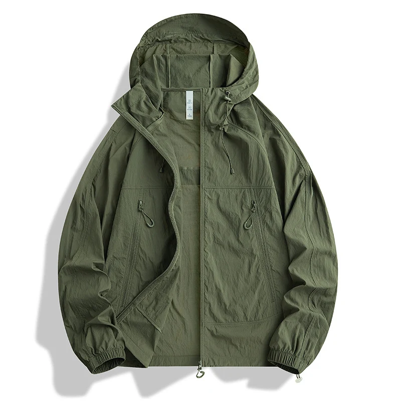 Herren Ultraleichte Kapuzen‑Windjacke mit Packfunktion, Meshfutter & Reißverschlusstaschen Nord Taschen