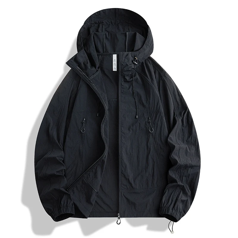 Herren Ultraleichte Kapuzen‑Windjacke mit Packfunktion, Meshfutter & Reißverschlusstaschen Nord Taschen
