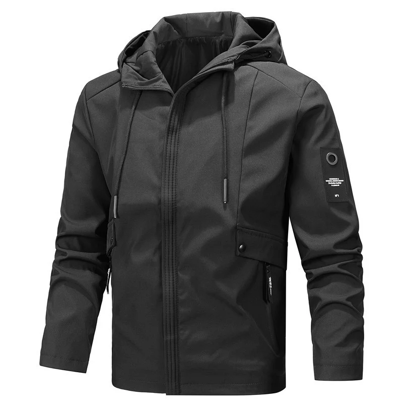 Herren Leichte Softshell-Hoodiejacke mit Kapuze, wind- und wasserabweisender Shell und verdecktem Reißverschluss Nord Taschen