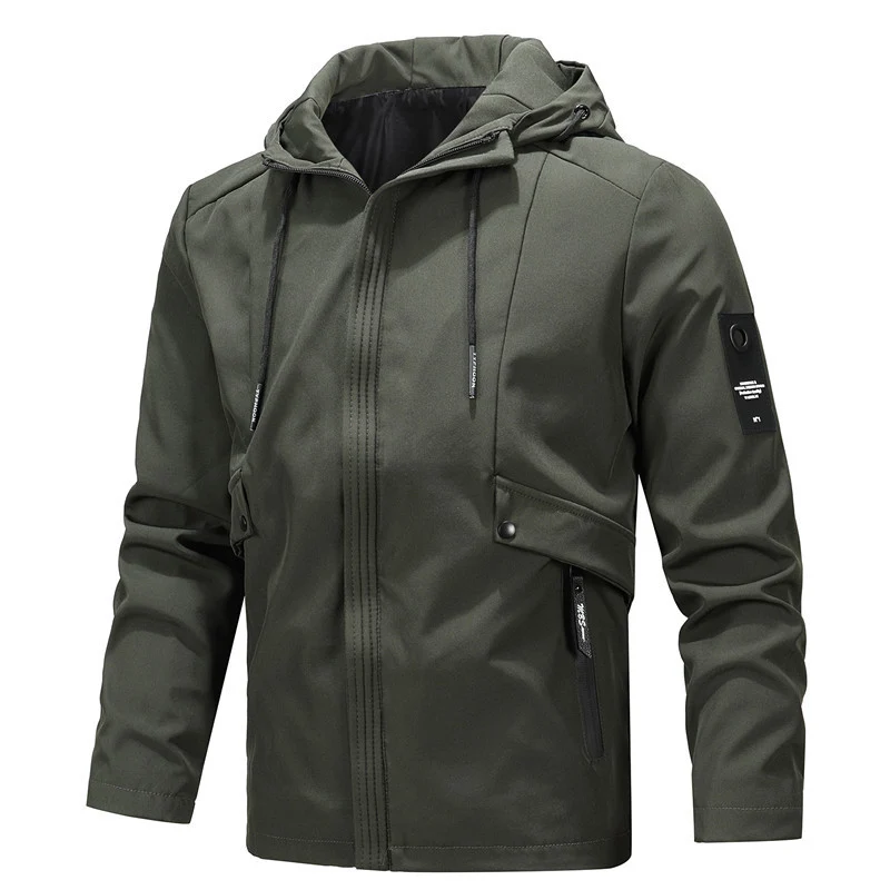 Herren Leichte Softshell-Hoodiejacke mit Kapuze, wind- und wasserabweisender Shell und verdecktem Reißverschluss Nord Taschen