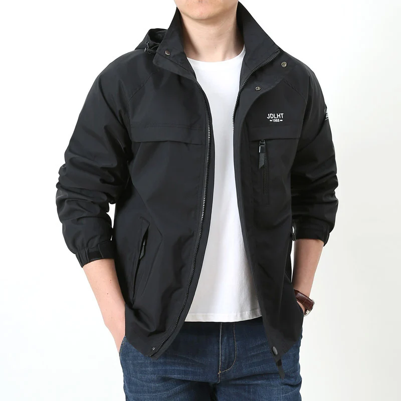 Herren Leichte Softshell-Hoodiejacke mit Kapuze, wasserabweisender Shell und Multifunktions-Taschen Nord Taschen