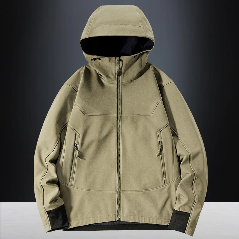 Herren leichte Softshell-Funktionsjacke mit Kapuze, winddichter Membran und ergonomischem Schnitt Nord Taschen