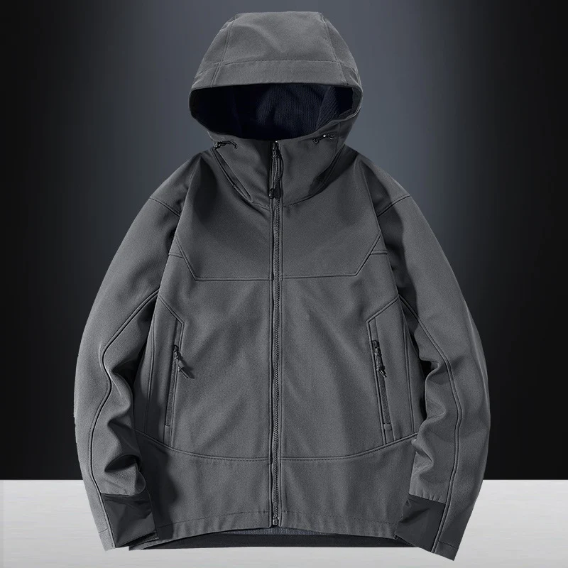 Herren leichte Softshell-Funktionsjacke mit Kapuze, winddichter Membran und ergonomischem Schnitt Nord Taschen