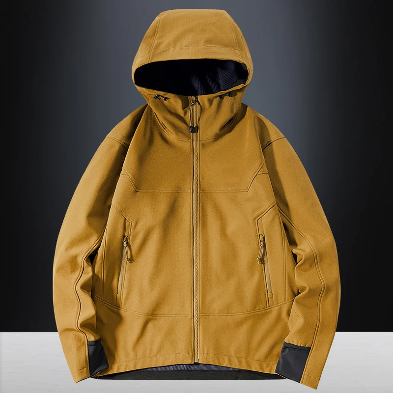 Herren leichte Softshell-Funktionsjacke mit Kapuze, winddichter Membran und ergonomischem Schnitt Nord Taschen