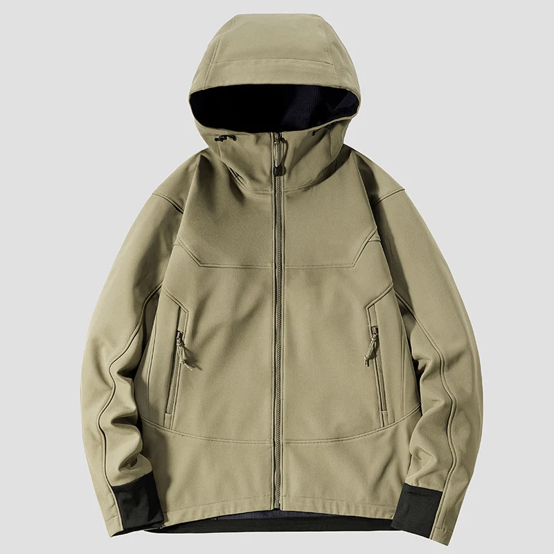 Herren leichte Softshell-Funktionsjacke mit Kapuze, winddichter Membran und ergonomischem Schnitt Nord Taschen