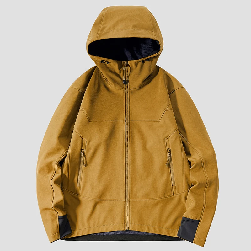 Herren leichte Softshell-Funktionsjacke mit Kapuze, winddichter Membran und ergonomischem Schnitt Nord Taschen