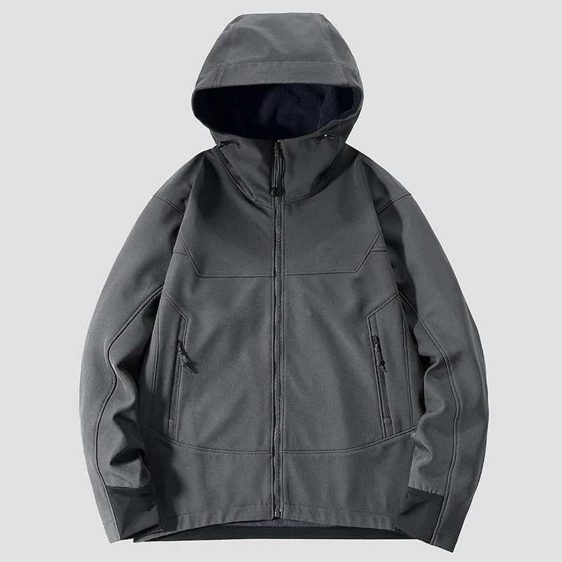 Herren leichte Softshell-Funktionsjacke mit Kapuze, winddichter Membran und ergonomischem Schnitt Nord Taschen