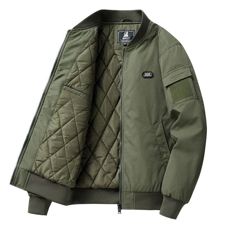 Herren Leichte Pilot‑Bomberjacke im Utility‑Stil mit Ärmeltasche und Patch‑Detail Nord Taschen