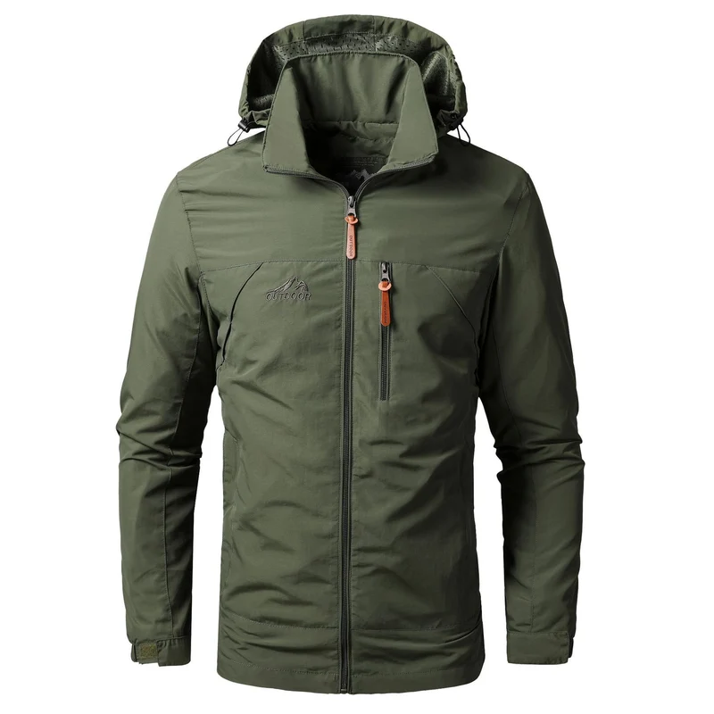 Herren leichte Outdoor-Fieldjacke mit Kapuze, atmungsaktivem Futter und Multifunktions‑Taschen Nord Taschen