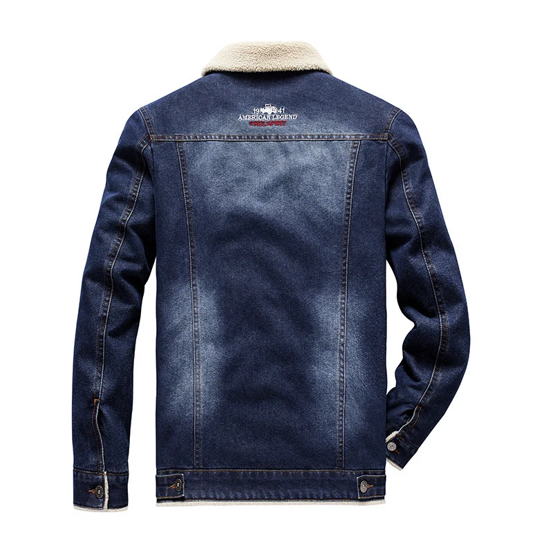 Herren Denim-Truckerjacke mit wärmender Sherpa‑Fütterung und Vintage‑Used-Details Nord Taschen