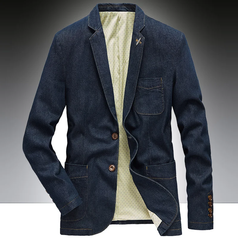 Herren Denim-Sakko im unstrukturierten Worker-Stil mit aufgesetzten Taschen Nord Taschen