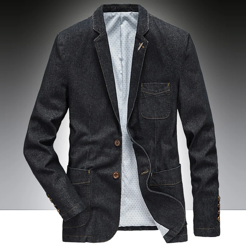 Herren Denim-Sakko im unstrukturierten Worker-Stil mit aufgesetzten Taschen Nord Taschen