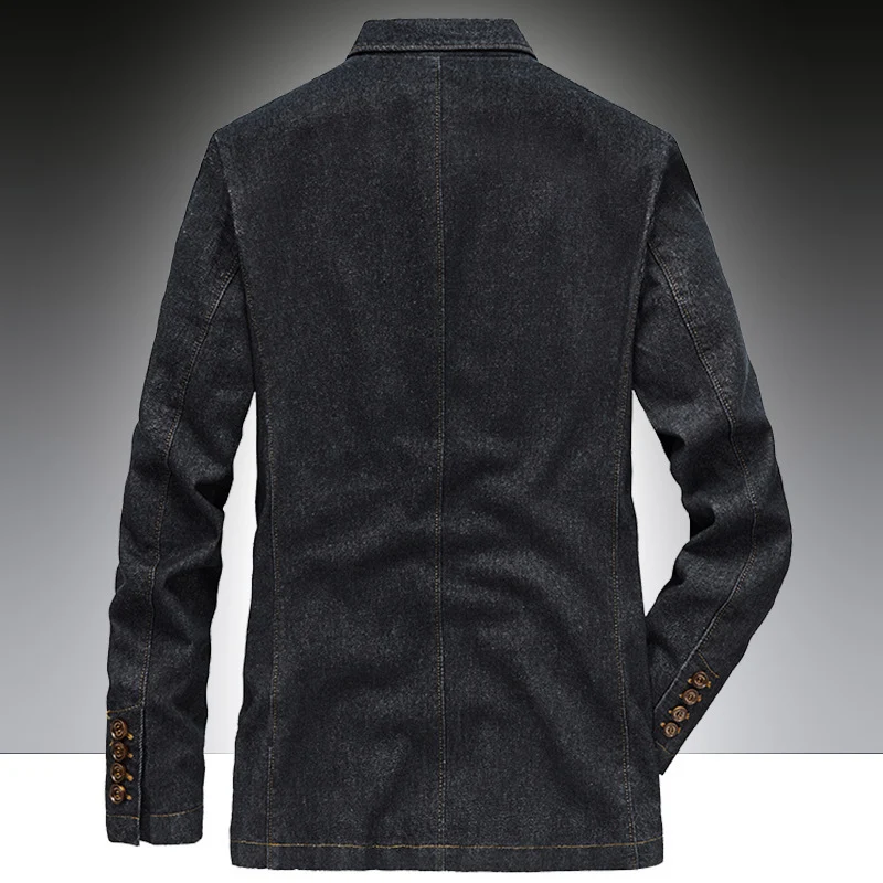 Herren Denim-Sakko im unstrukturierten Worker-Stil mit aufgesetzten Taschen Nord Taschen